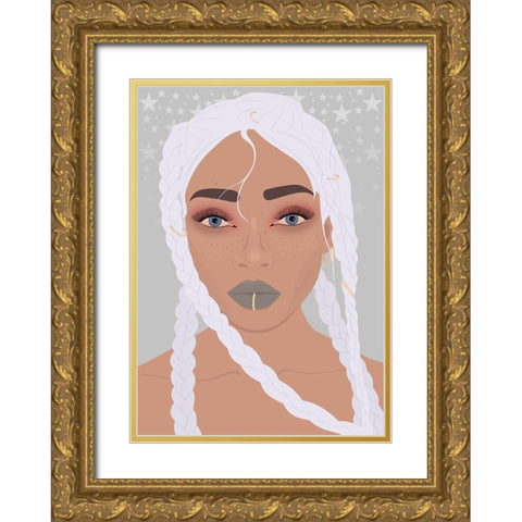 Poker Face Gold Ornate Wood Framed Art Print with Double Matting by Rodrigues, Sabrina