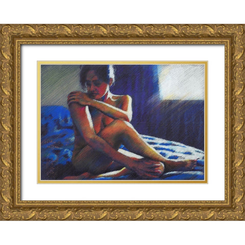 Golden Orange - 29-11-22 Gold Ornate Wood Framed Art Print with Double Matting by Akkers, Corne