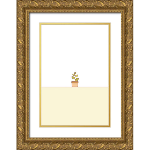 Baby Tree Gold Ornate Wood Framed Art Print with Double Matting by Thai, Xuan