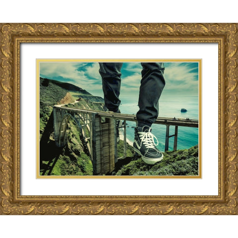 Walking Over Bridges Gold Ornate Wood Framed Art Print with Double Matting by Martinussen, Baard