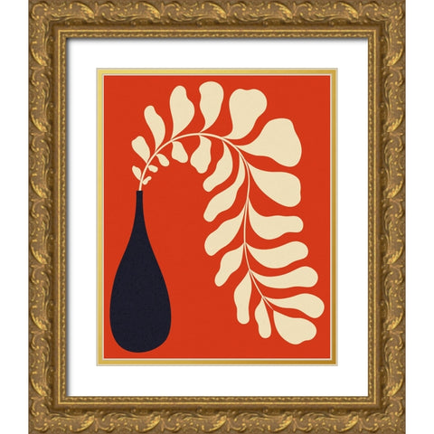 Lazy Plant #2 Gold Ornate Wood Framed Art Print with Double Matting by Galitsyna, Alisa