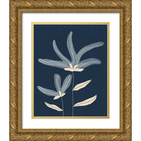 Two Flowers Gold Ornate Wood Framed Art Print with Double Matting by Galitsyna, Alisa
