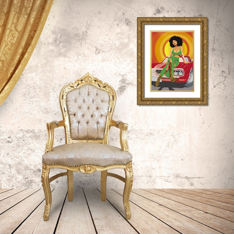 The Old Times Gold Ornate Wood Framed Art Print with Double Matting by Gachoka, Tessie