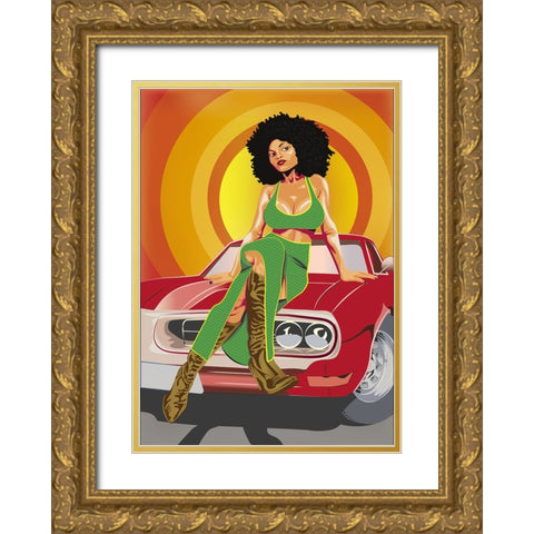 The Old Times Gold Ornate Wood Framed Art Print with Double Matting by Gachoka, Tessie