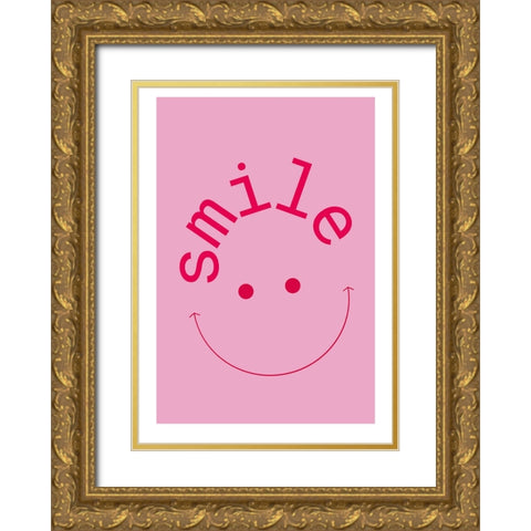 Smile Gold Ornate Wood Framed Art Print with Double Matting by Ortiz, Sergio