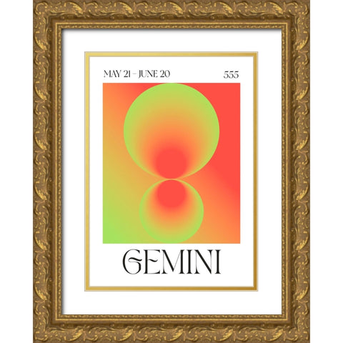 Gemini Gold Ornate Wood Framed Art Print with Double Matting by Castillo, Valeria
