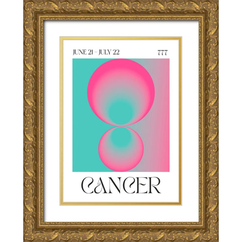 Cancer Gold Ornate Wood Framed Art Print with Double Matting by Castillo, Valeria
