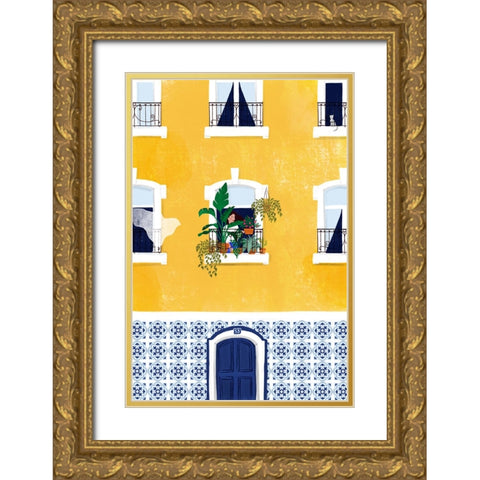 Lisbon Gold Ornate Wood Framed Art Print with Double Matting by Tomljanovic, Maja
