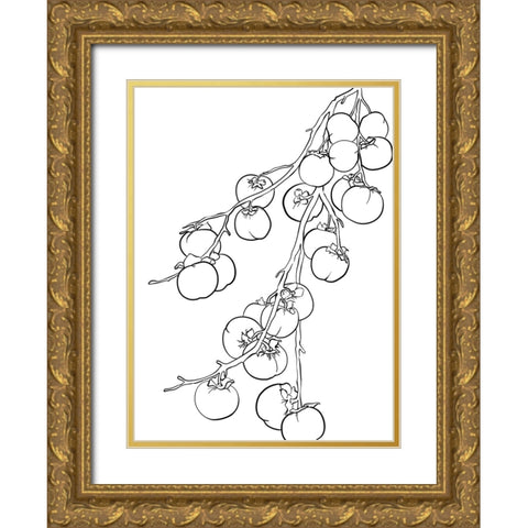 Branch of persimmons Gold Ornate Wood Framed Art Print with Double Matting by Laiz Blursbyai, Rosana
