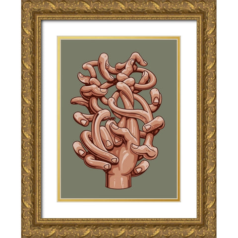 Catching The Housefly Gold Ornate Wood Framed Art Print with Double Matting by Lawless, Adam