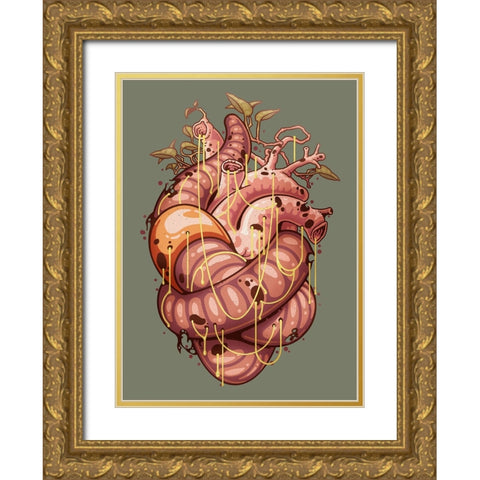 Heartworm Gold Ornate Wood Framed Art Print with Double Matting by Lawless, Adam