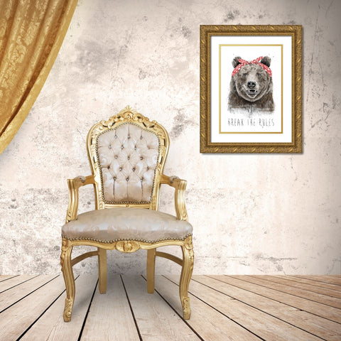 Break the rules Gold Ornate Wood Framed Art Print with Double Matting by Solti, Balazs