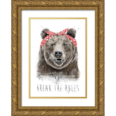 Break the rules Gold Ornate Wood Framed Art Print with Double Matting by Solti, Balazs