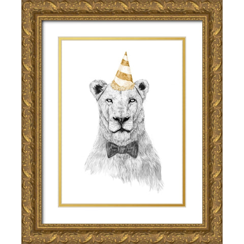 Get the party started Gold Ornate Wood Framed Art Print with Double Matting by Solti, Balazs