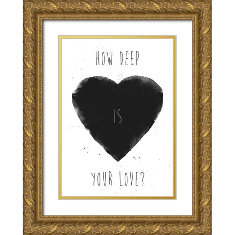How deep is your love Gold Ornate Wood Framed Art Print with Double Matting by Solti, Balazs