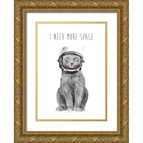 I need more space Gold Ornate Wood Framed Art Print with Double Matting by Solti, Balazs
