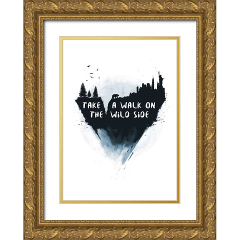 Walk on the wild side Gold Ornate Wood Framed Art Print with Double Matting by Solti, Balazs