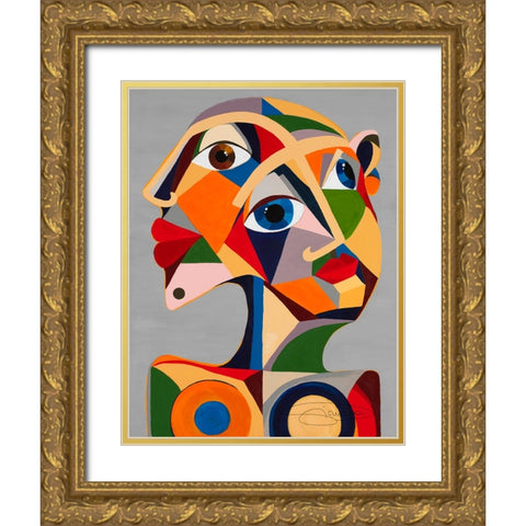 Morgonsol Gold Ornate Wood Framed Art Print with Double Matting by Florea, Simona