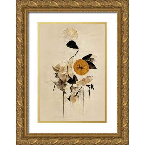 The Golden Wheel Gold Ornate Wood Framed Art Print with Double Matting by Treechild