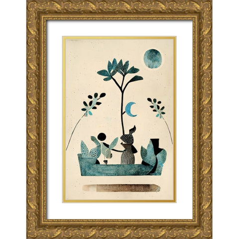 My Fantastic Journey Gold Ornate Wood Framed Art Print with Double Matting by Treechild