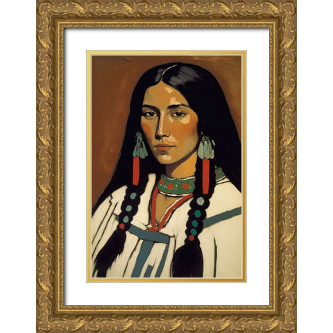 The Daughter Of Ashok Gold Ornate Wood Framed Art Print with Double Matting by Treechild