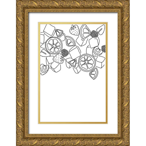 Sangria Gold Ornate Wood Framed Art Print with Double Matting by Laiz Blursbyai, Rosana