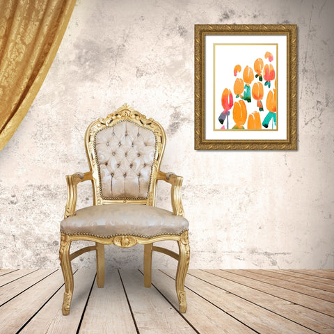 Alicia bouquet I Gold Ornate Wood Framed Art Print with Double Matting by Laiz Blursbyai, Rosana