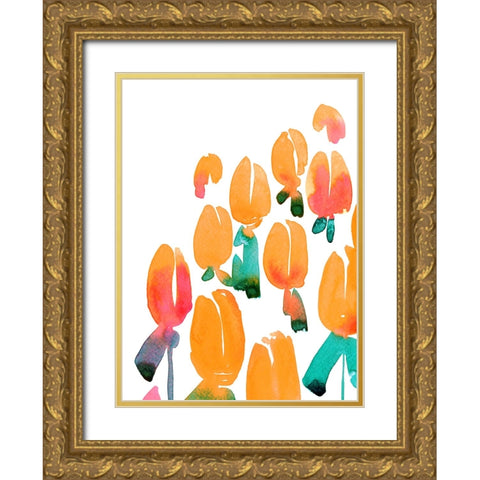 Alicia bouquet I Gold Ornate Wood Framed Art Print with Double Matting by Laiz Blursbyai, Rosana