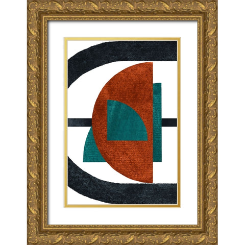 Geometric wall art Gold Ornate Wood Framed Art Print with Double Matting by Corbu, Iuliana