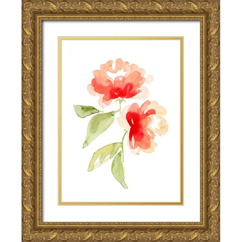 Kailey coral Gold Ornate Wood Framed Art Print with Double Matting by Laiz Blursbyai, Rosana