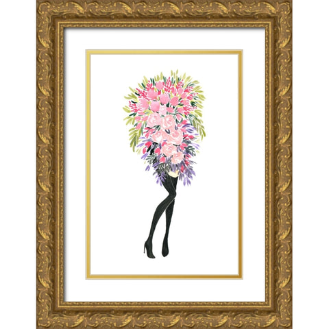 Miss bouquet II Gold Ornate Wood Framed Art Print with Double Matting by Laiz Blursbyai, Rosana