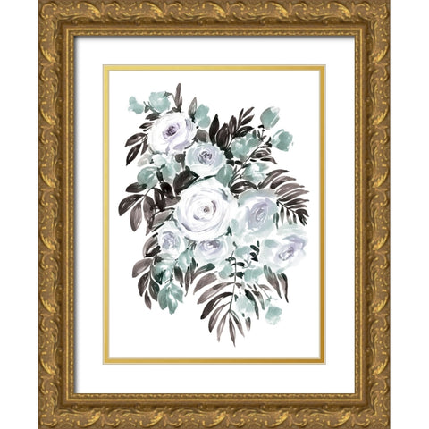 Harriet bouquet in steel Gold Ornate Wood Framed Art Print with Double Matting by Laiz Blursbyai, Rosana