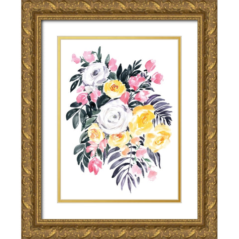 Harriet bouquet Gold Ornate Wood Framed Art Print with Double Matting by Laiz Blursbyai, Rosana