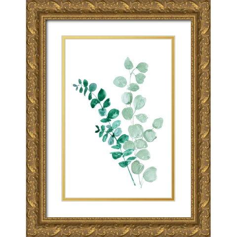 Two eucalyptus branches Gold Ornate Wood Framed Art Print with Double Matting by Laiz Blursbyai, Rosana