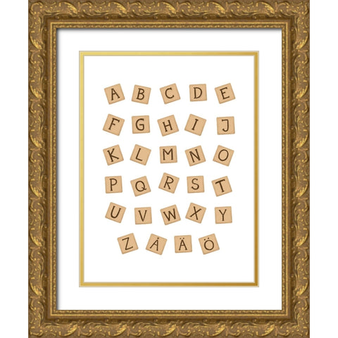 TrAcklossar ABC Gold Ornate Wood Framed Art Print with Double Matting by Eleonora, Aminah