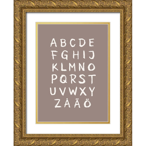ABC Toothy Brun Gold Ornate Wood Framed Art Print with Double Matting by Eleonora, Aminah