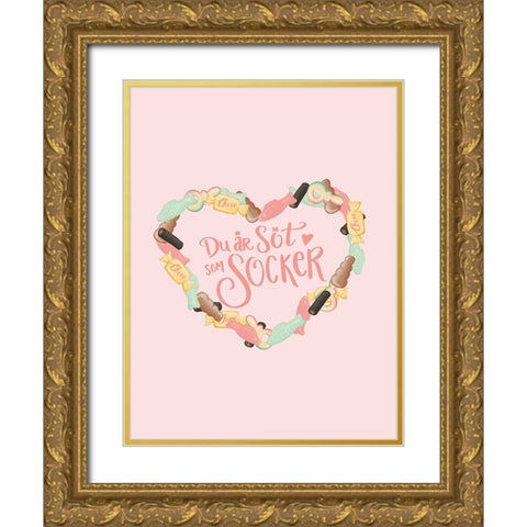 SApt som Socker Gold Ornate Wood Framed Art Print with Double Matting by Eleonora, Aminah