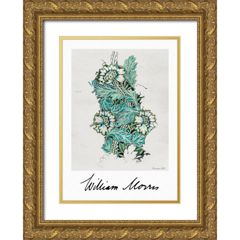 Anemone Gold Ornate Wood Framed Art Print with Double Matting by Pictufy