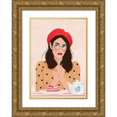 French Cafe Gold Ornate Wood Framed Art Print with Double Matting by Holikova, Petra