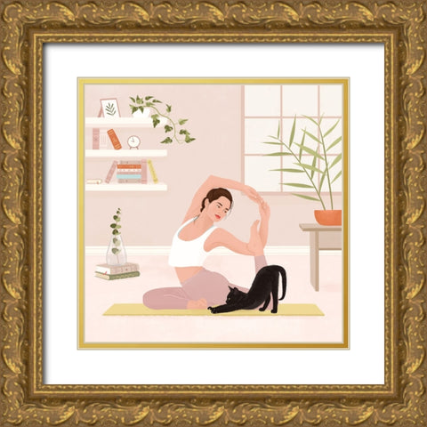 Stretch Gold Ornate Wood Framed Art Print with Double Matting by Holikova, Petra