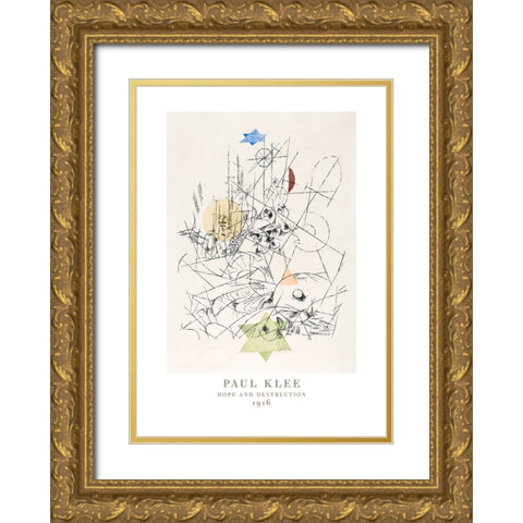 Hope and Destruction 1916 Gold Ornate Wood Framed Art Print with Double Matting by Pictufy