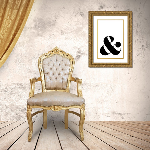 Scandi ampersand Gold Ornate Wood Framed Art Print with Double Matting by Laiz Blursbyai, Rosana