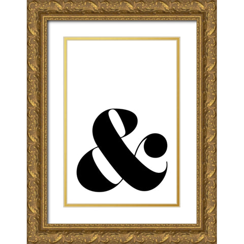 Scandi ampersand Gold Ornate Wood Framed Art Print with Double Matting by Laiz Blursbyai, Rosana