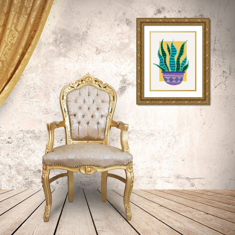 Plant in the Sun Gold Ornate Wood Framed Art Print with Double Matting by Demir, Aylin