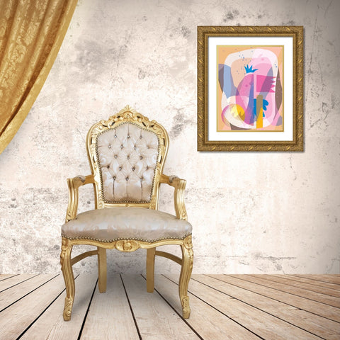 Birds Eye Gold Ornate Wood Framed Art Print with Double Matting by Demir, Aylin