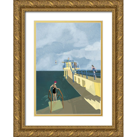 Blackrock-Salthill-Galway Ireland Art Print Gold Ornate Wood Framed Art Print with Double Matting by Trudgett, Charlotte