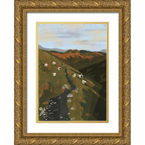 Connemara National Park-Ireland-Wall art Print Gold Ornate Wood Framed Art Print with Double Matting by Trudgett, Charlotte