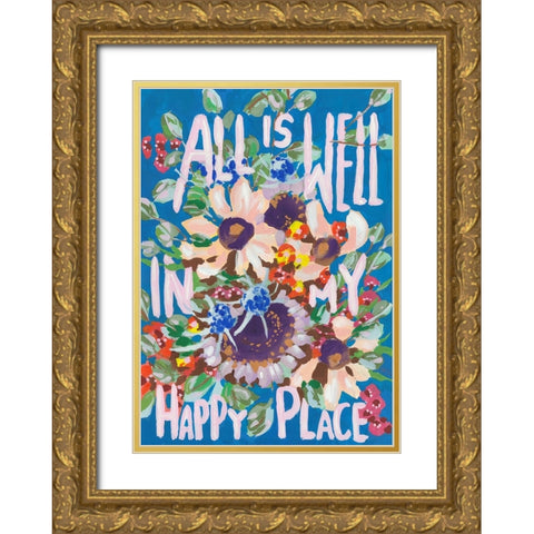 All Is Well Gold Ornate Wood Framed Art Print with Double Matting by Zwara, Ania