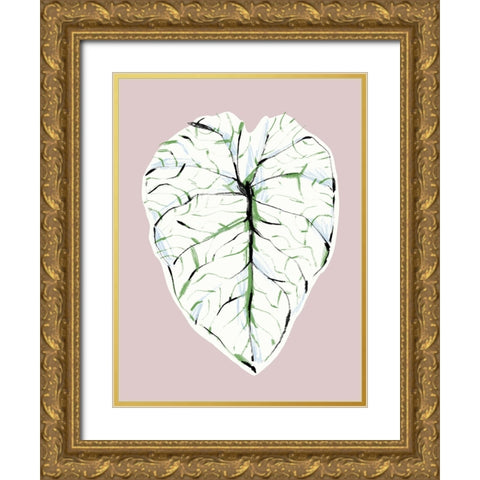 Alocasia Melo Light Gold Ornate Wood Framed Art Print with Double Matting by Gulina, Francesco