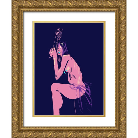 Witchs Stare Gold Ornate Wood Framed Art Print with Double Matting by Gulina, Francesco